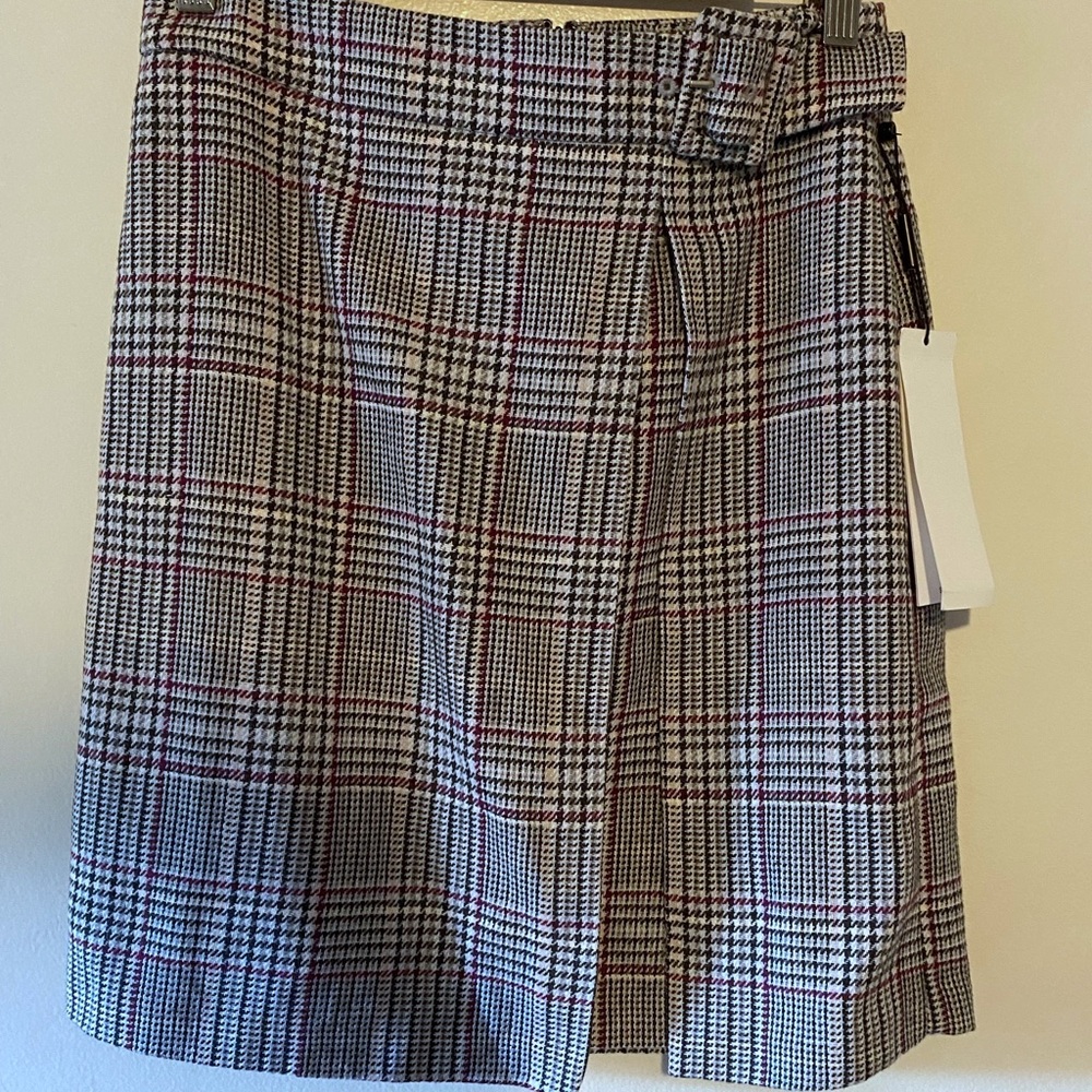 Calvin Klein X - Fit Belted Plaid Mini Skirt